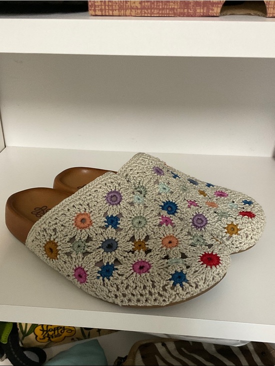 The Sak Shoes - The Sak Cream Crochet Floral Mules